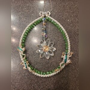 Handcrafted Green Frog Suncatcher
